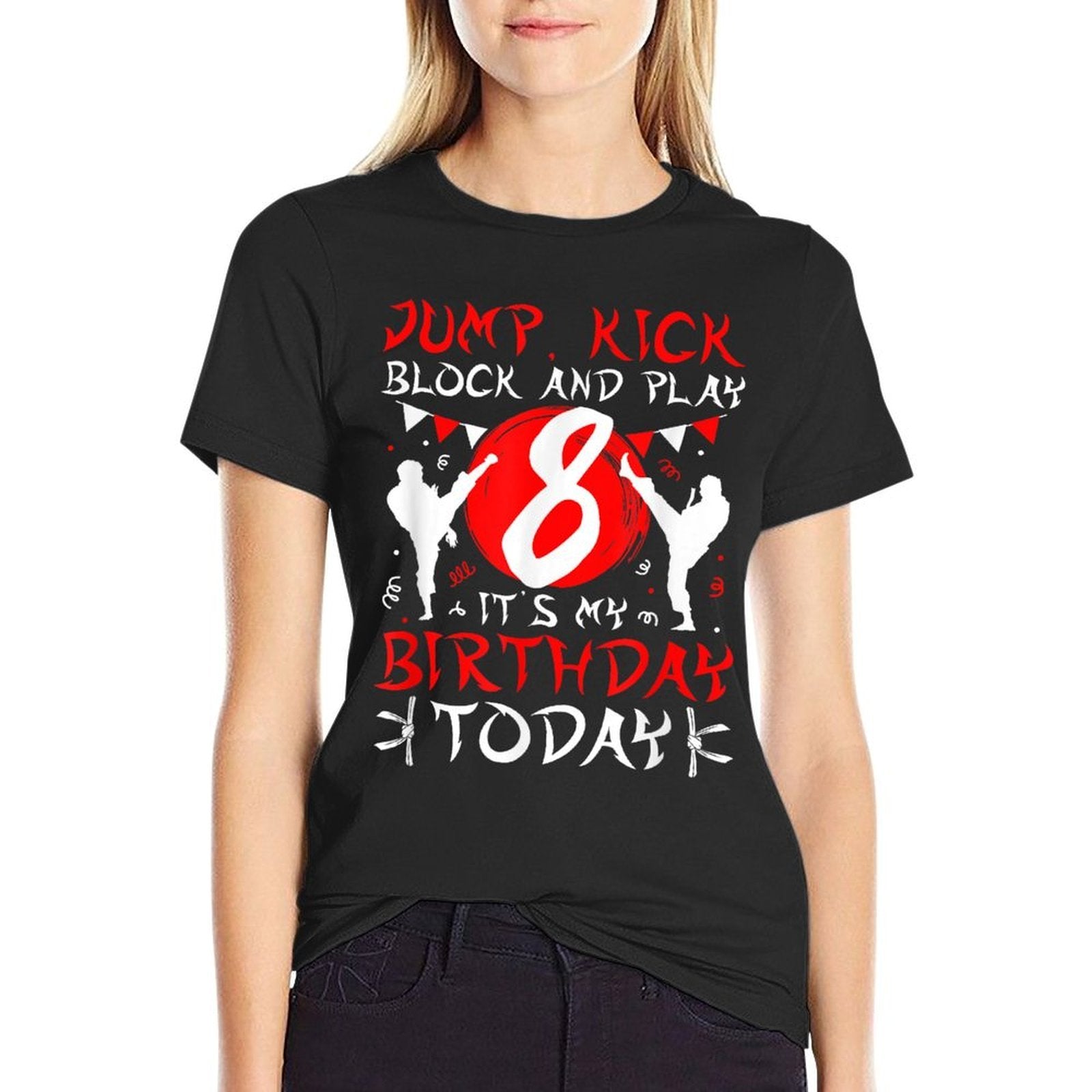 8th Birthday Party Karate 8 Year Old Karate Birthday  Slim-fit Cut T-Shirt