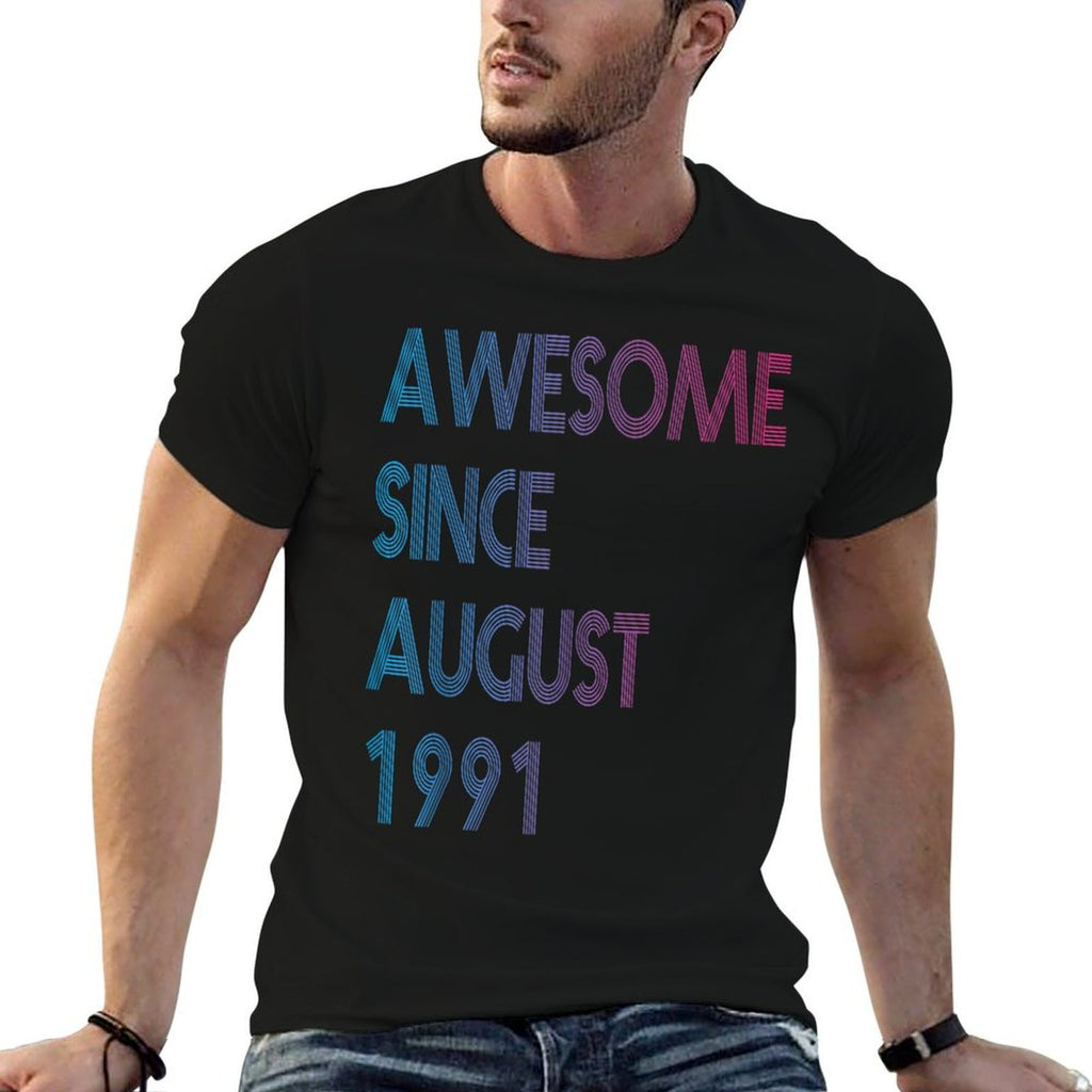 Awesome Since August 1991 30 Year Old 30th Birthday  Eco-friendly Material T-Shirt