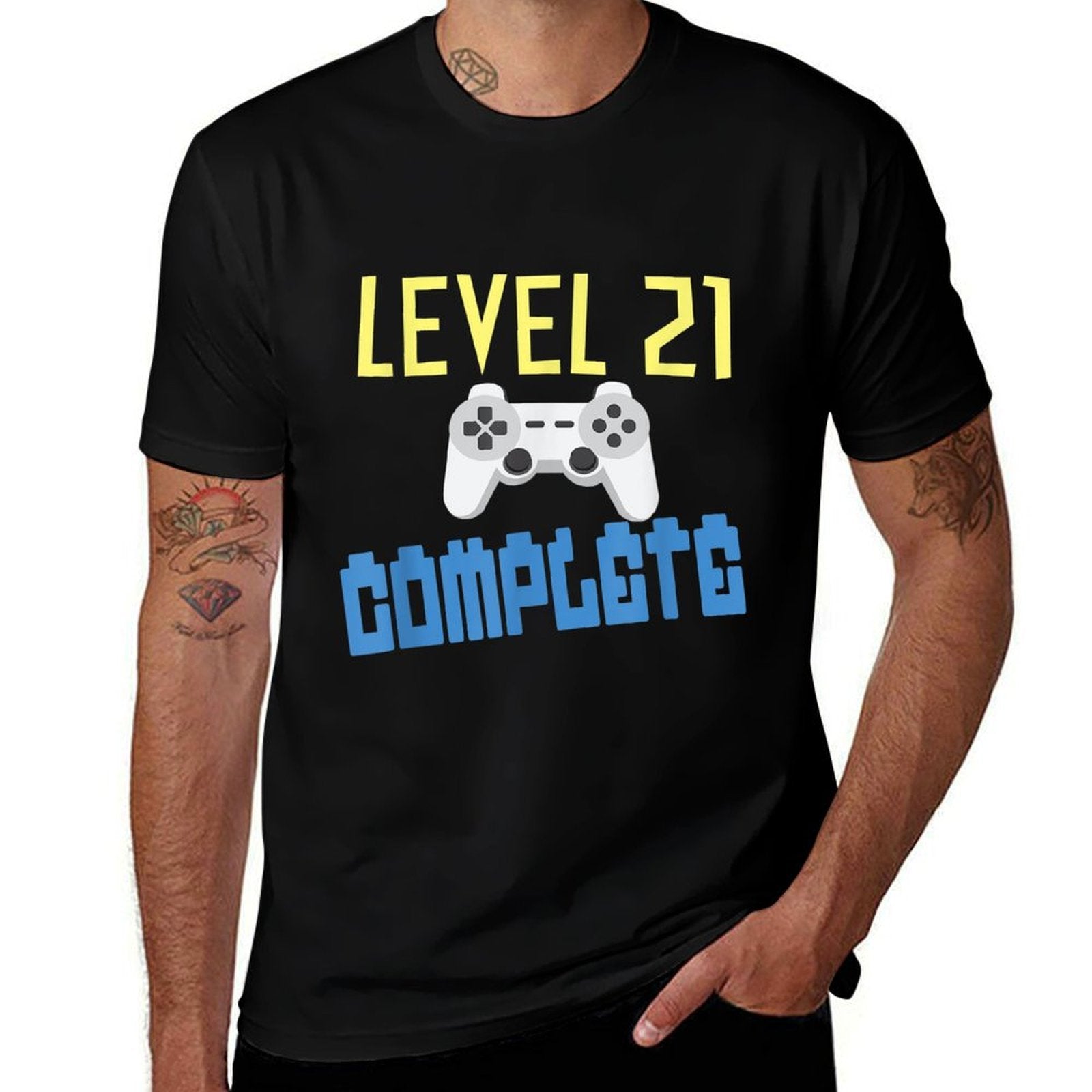 21 Years Gamer Gift, Gamer Birthday 21st  Summer-ready Fabric T-Shirt