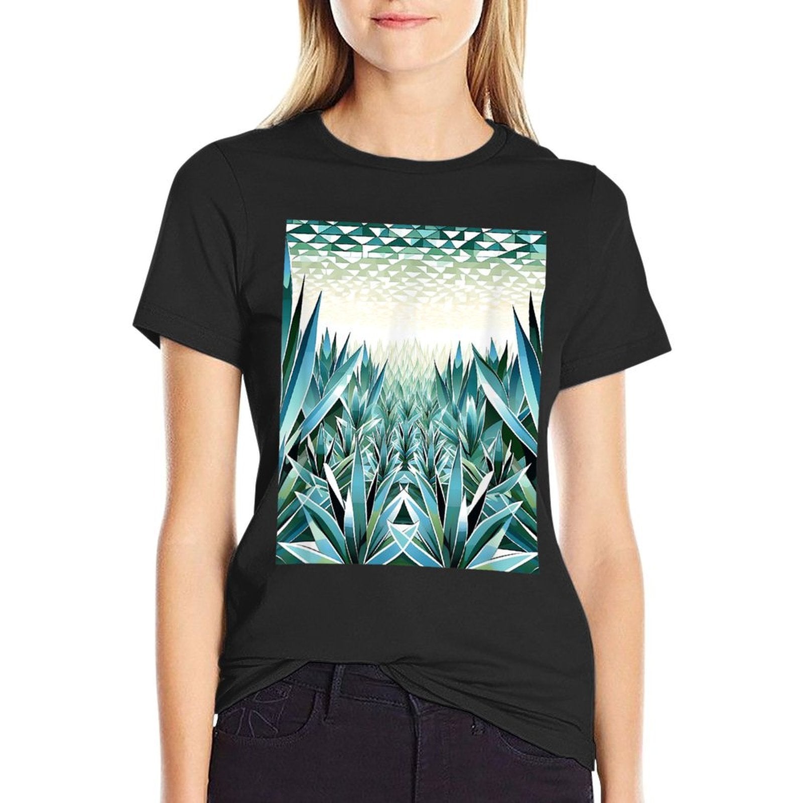 Agave Plants Row Geometric Agave Plant Collector Mexican  Tagless Design T-Shirt