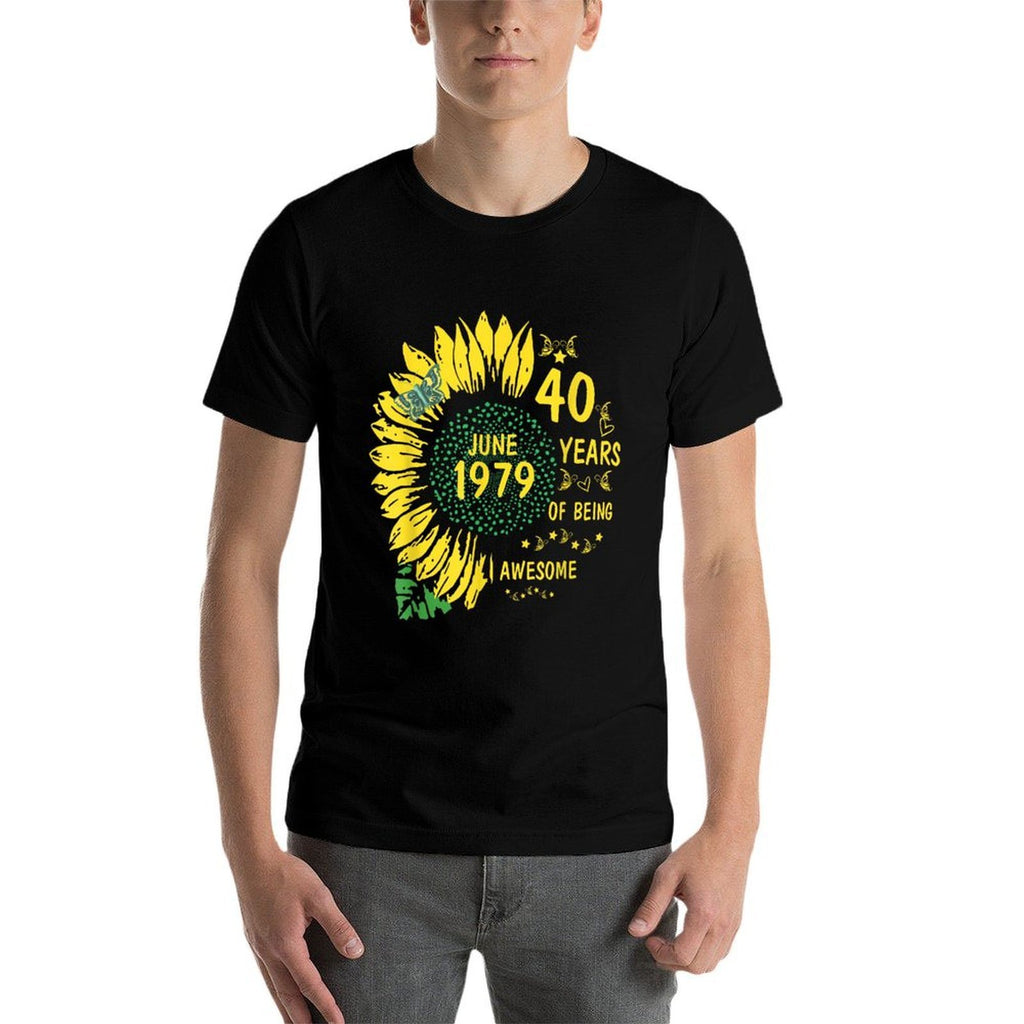 40th Birthday Sunflower And Butterfly Gift For Women  Eco-friendly Material T-Shirt