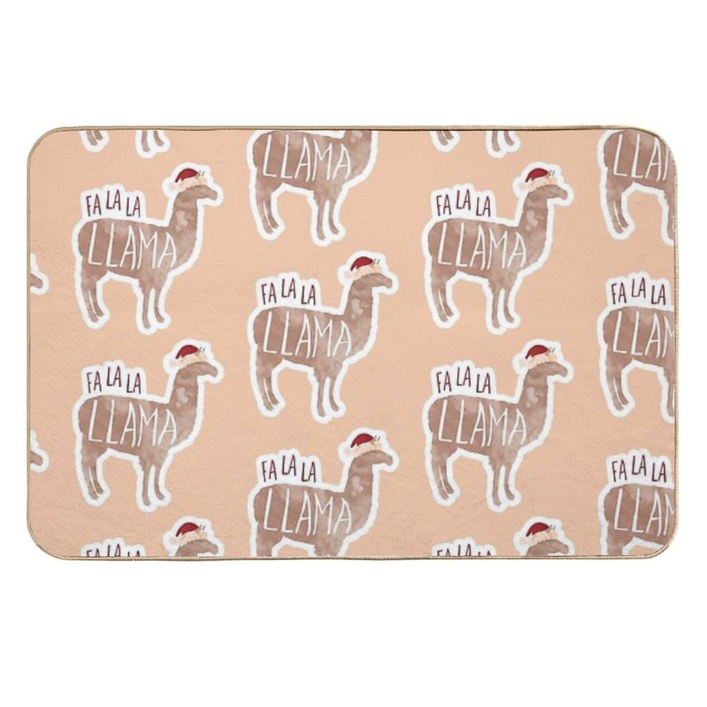 Fa La La Llama - Funny Llama Christmas Pun Sticker  Toxin-Free Bath Mat