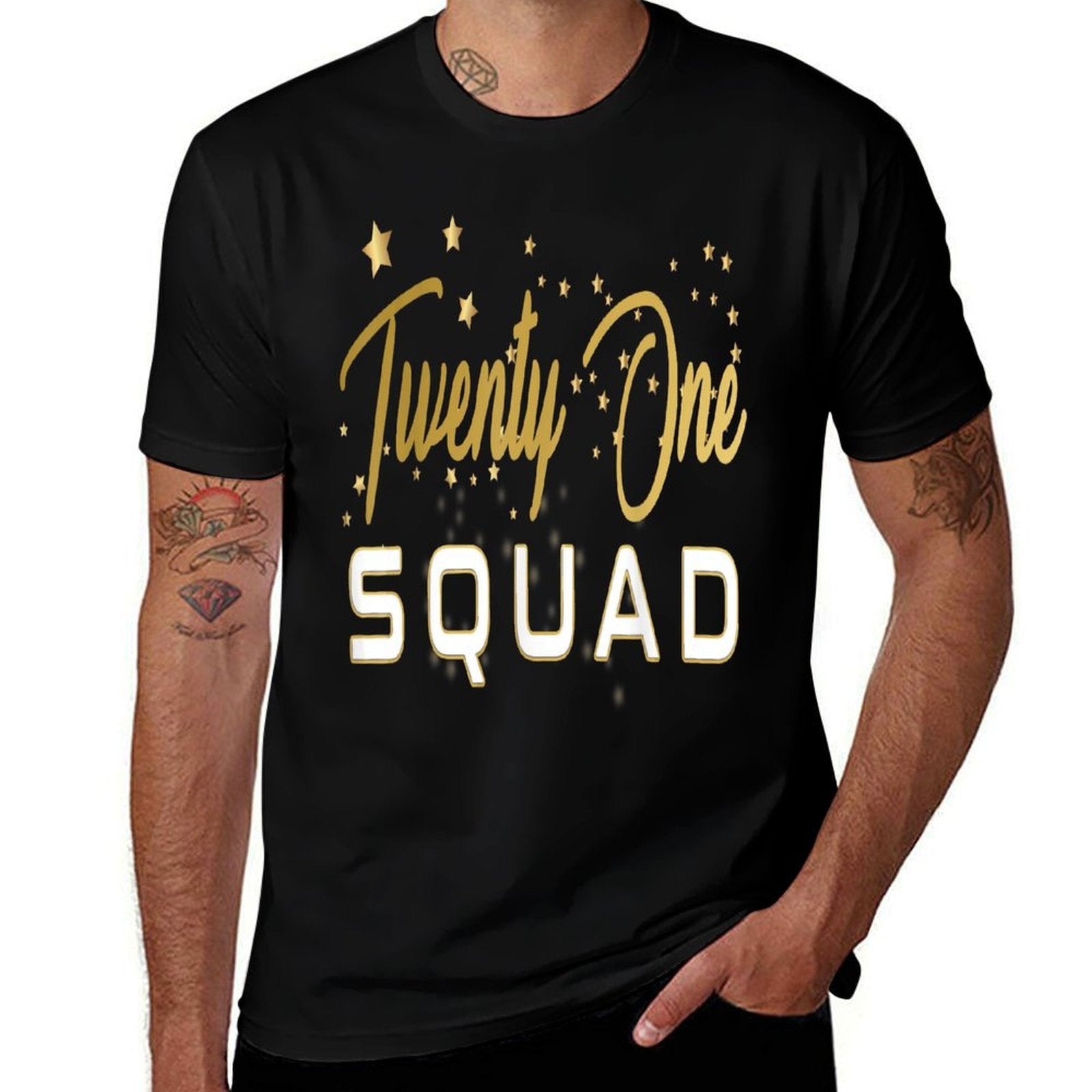 21st Birthday Twenty First Party Squad Funny Quote  Vintage-inspired T-Shirt