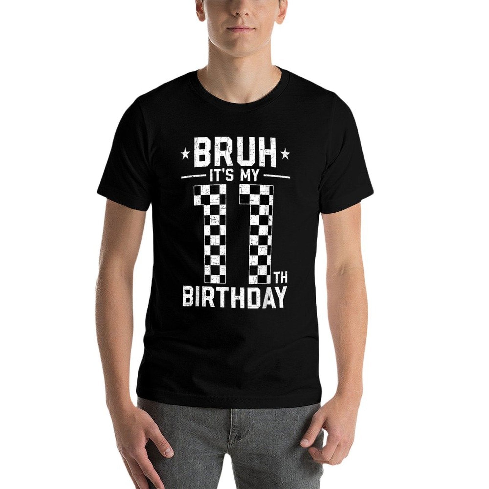 11 Year Old Birthday Race Car Bruh It's My 11th Birthday Comfortable T-Shirt