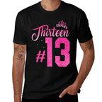 13th Birthday Girls 13 Yearsnnager Birthday  Rolled Sleeves T-Shirt