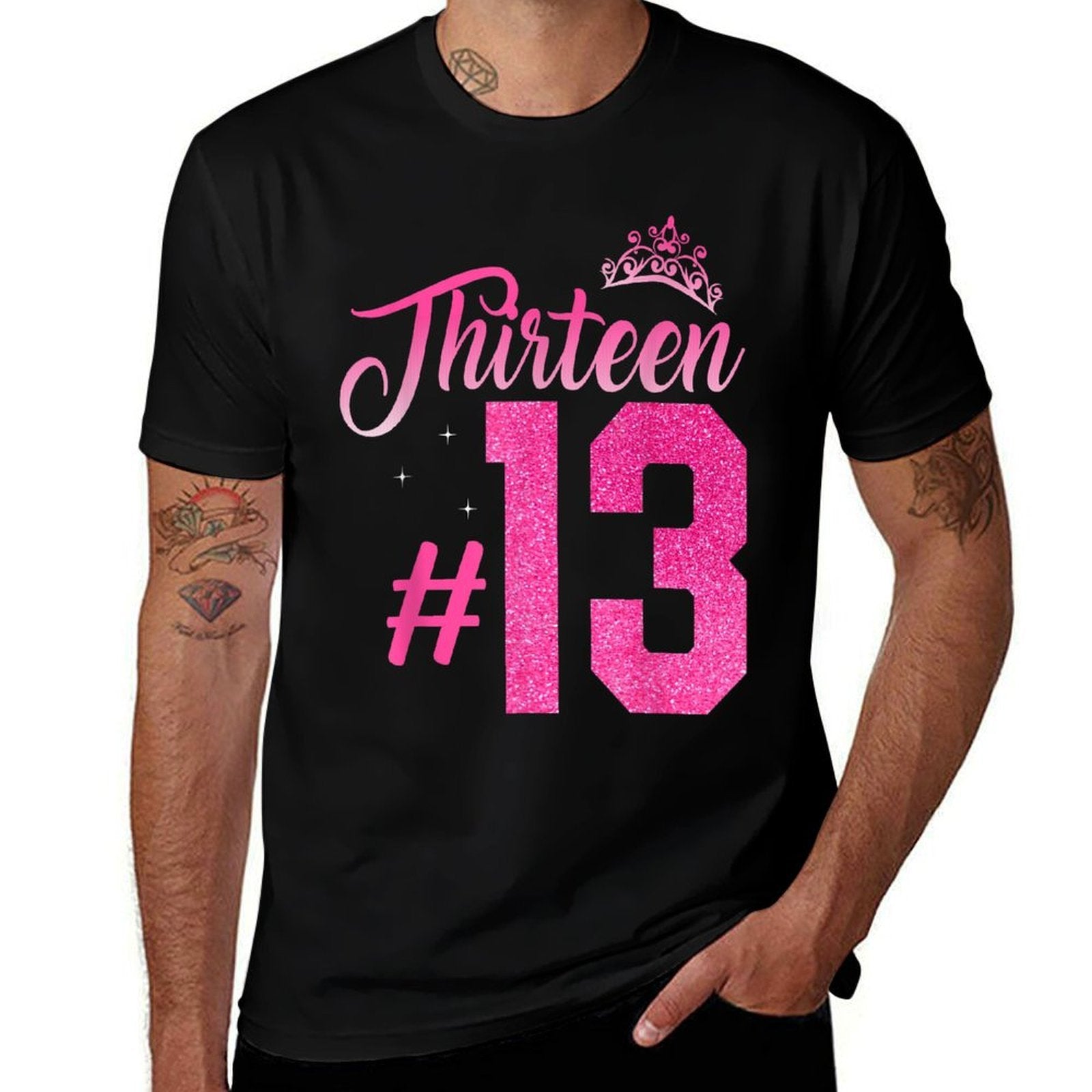 13th Birthday Girls 13 Yearsnnager Birthday  Rolled Sleeves T-Shirt