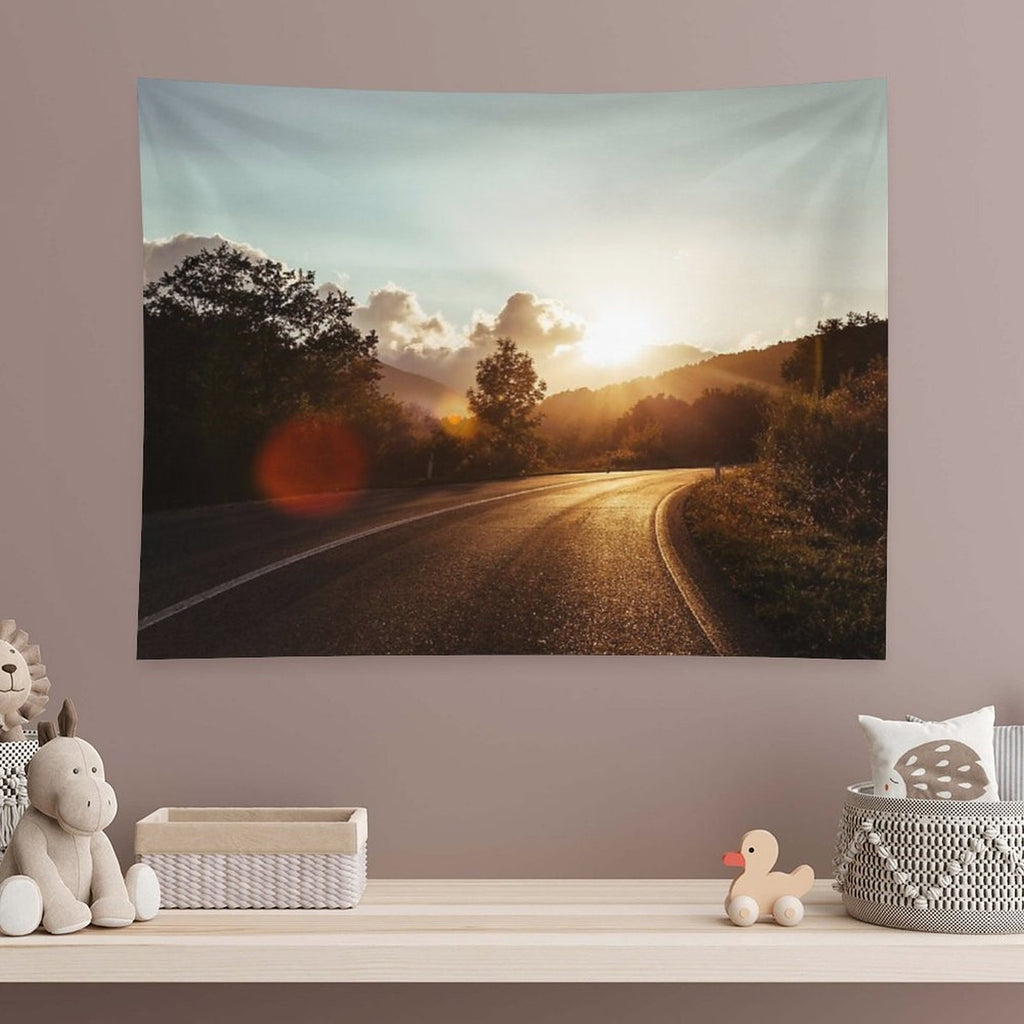 Road at Sunset Tapestry