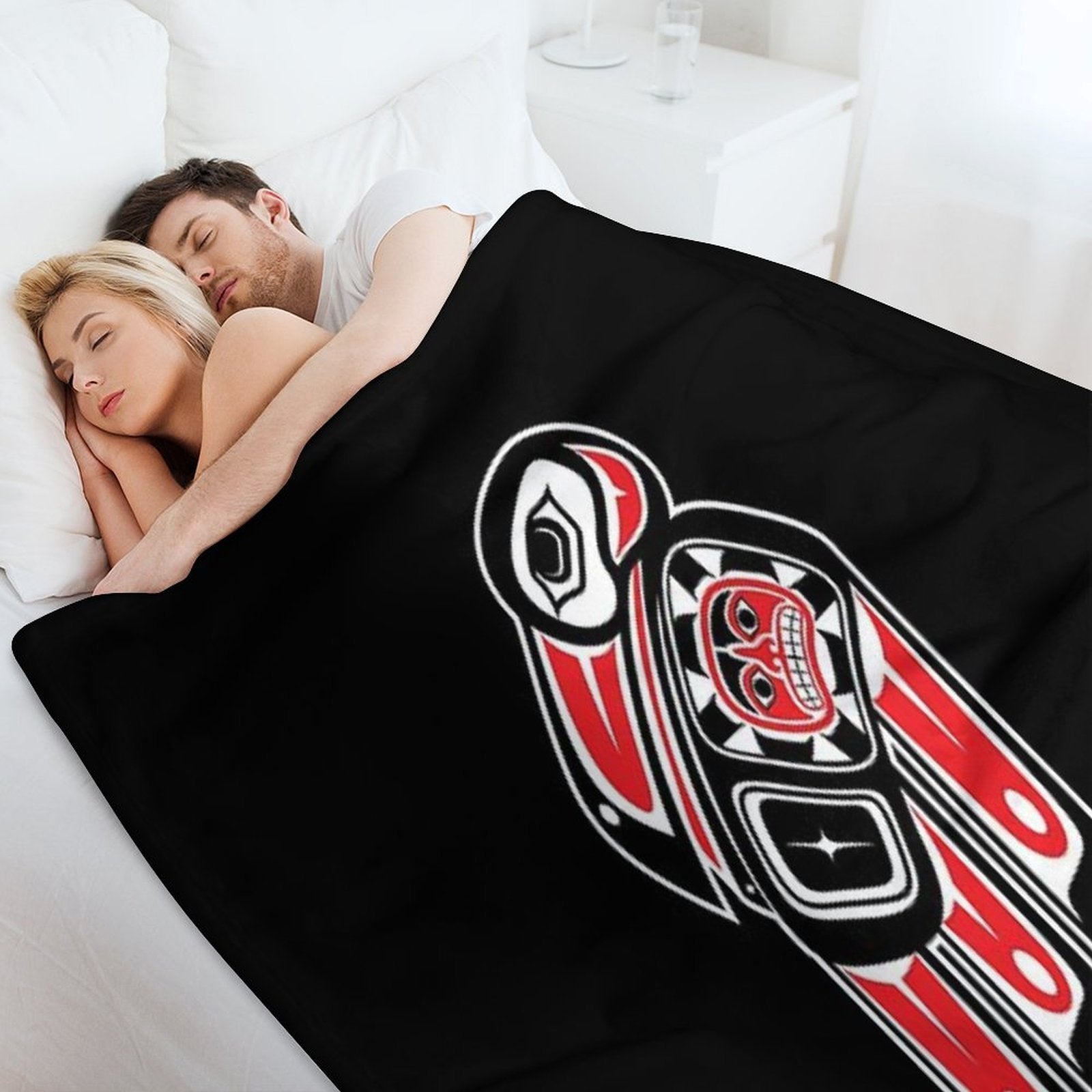 Haida Raven Shrink-resistant Throw Blanket