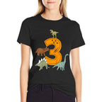 Kids 3rd Birthday Boys Dino Dinosaurs Birthday  Slim-fit Cut T-Shirt