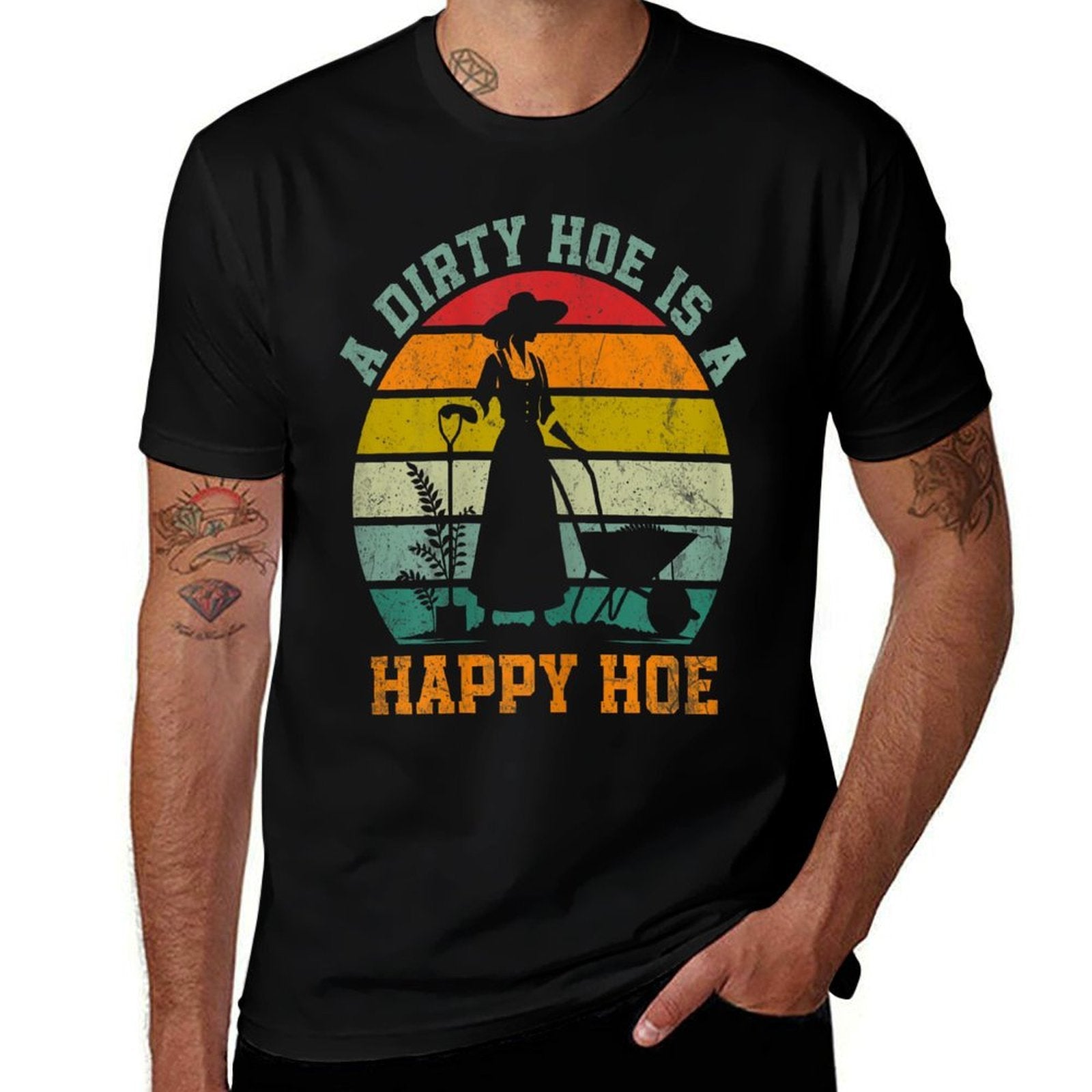 A Dirty Hoe Is A Happy Hoe Funny Gardening Farmer Design  Classic T-Shirt