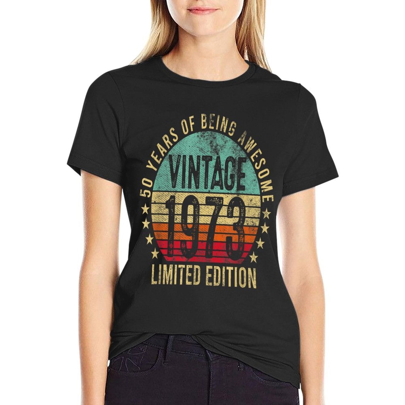 50 Year Old Gifts Men Women Vintage 1973 50th Birthday Retro  Affordable Price T-Shirt