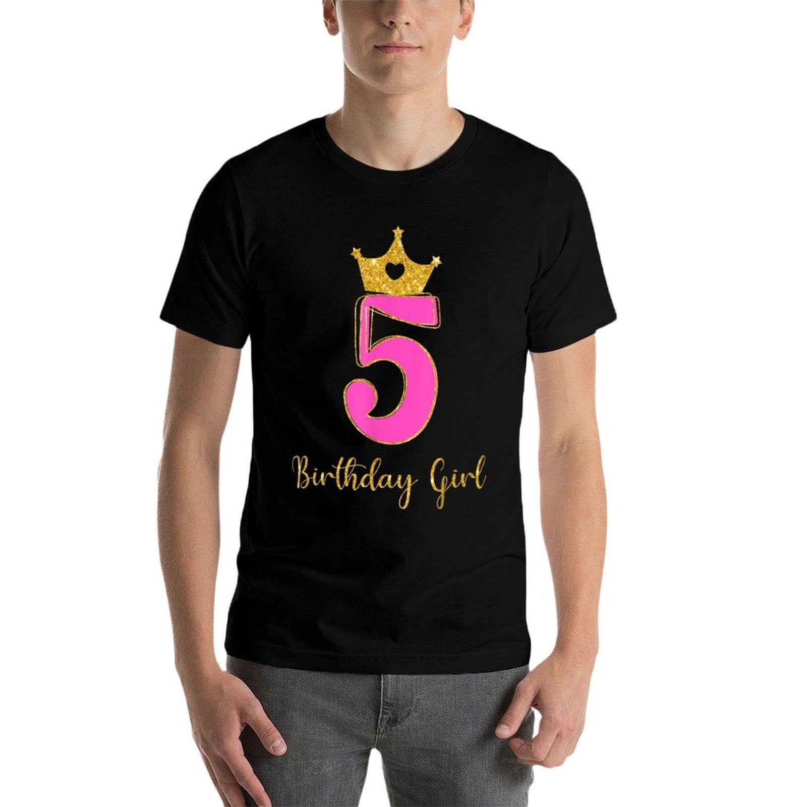 5th Birthday Girls 5 Five Year Old Fifth Birthday Party Kids  Durable T-Shirt