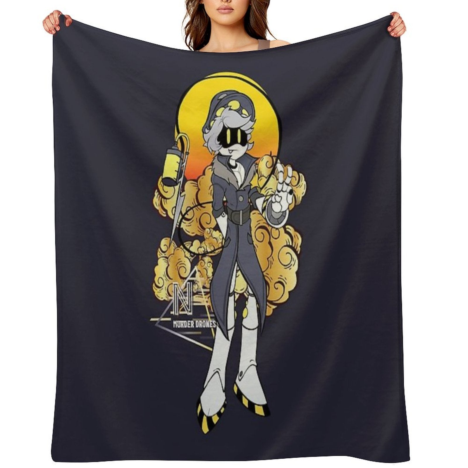 Murder Drones Retro Serial Designation N Shrink-resistant Throw Blanket