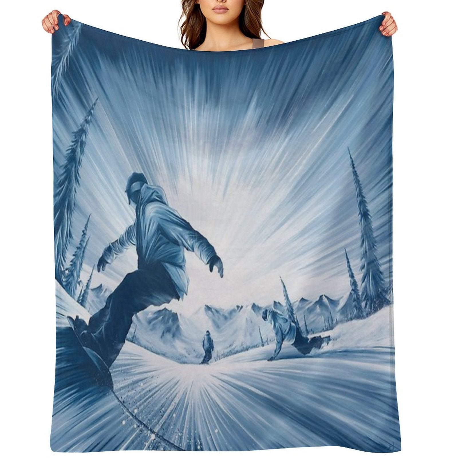 Snowboarding Friends III Anti-pilling Throw Blanket