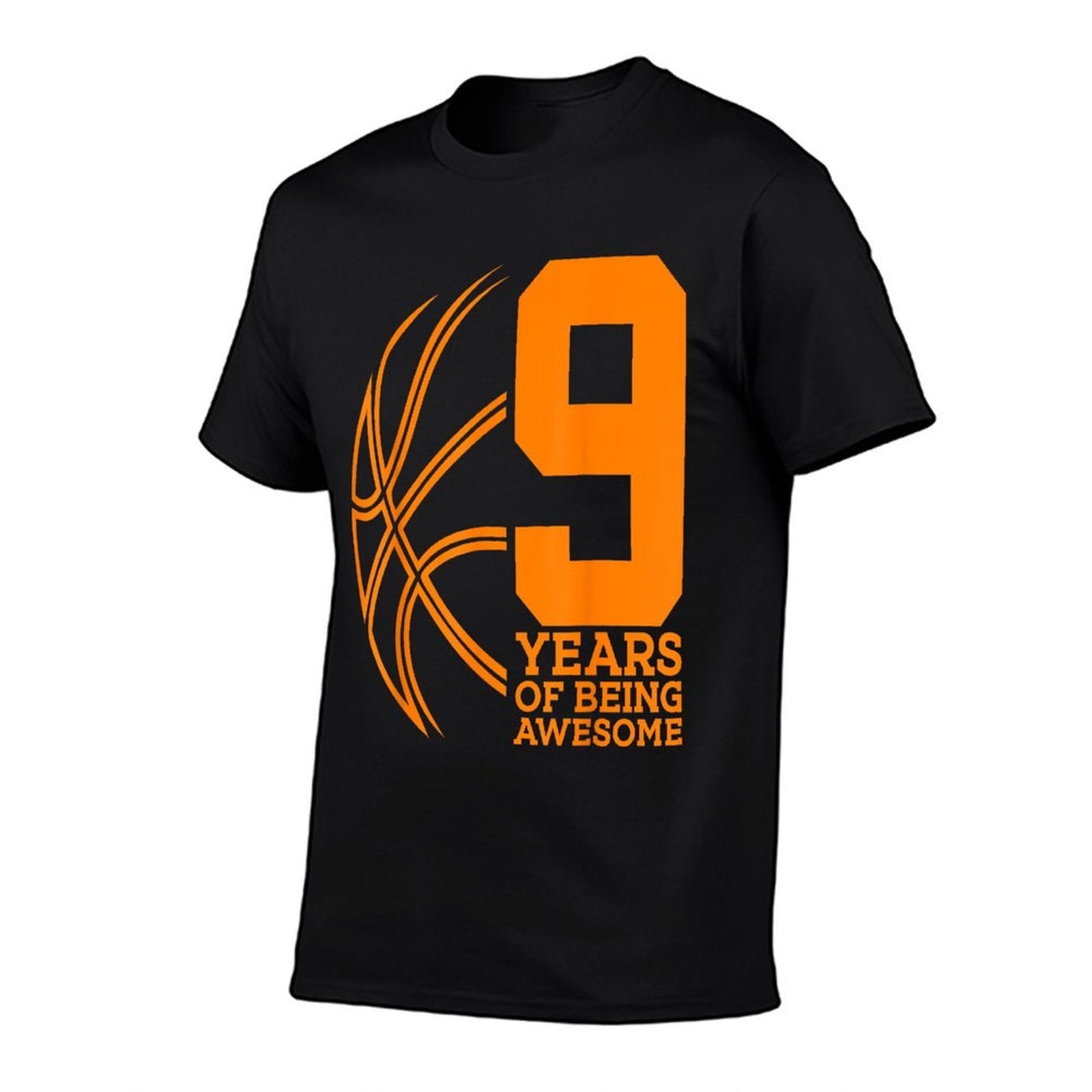 9 YEARS OF BEING AWESOME BASKETBALL 9TH BIRTHDAY  High-quality Stitching T-Shirt