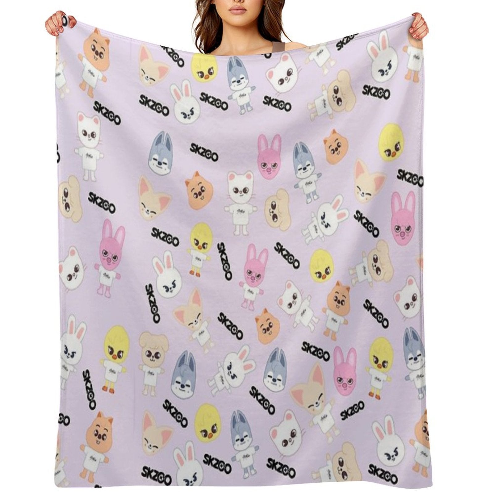 STRAY KIDS (SKZOO) All Members Pattern All-season Throw Blanket