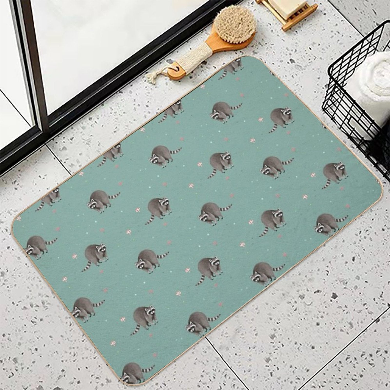 Little Raccoon Pattern Durable Bath Mat