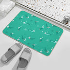 Teal Whale Shark  Easy To Clean Bath Mat