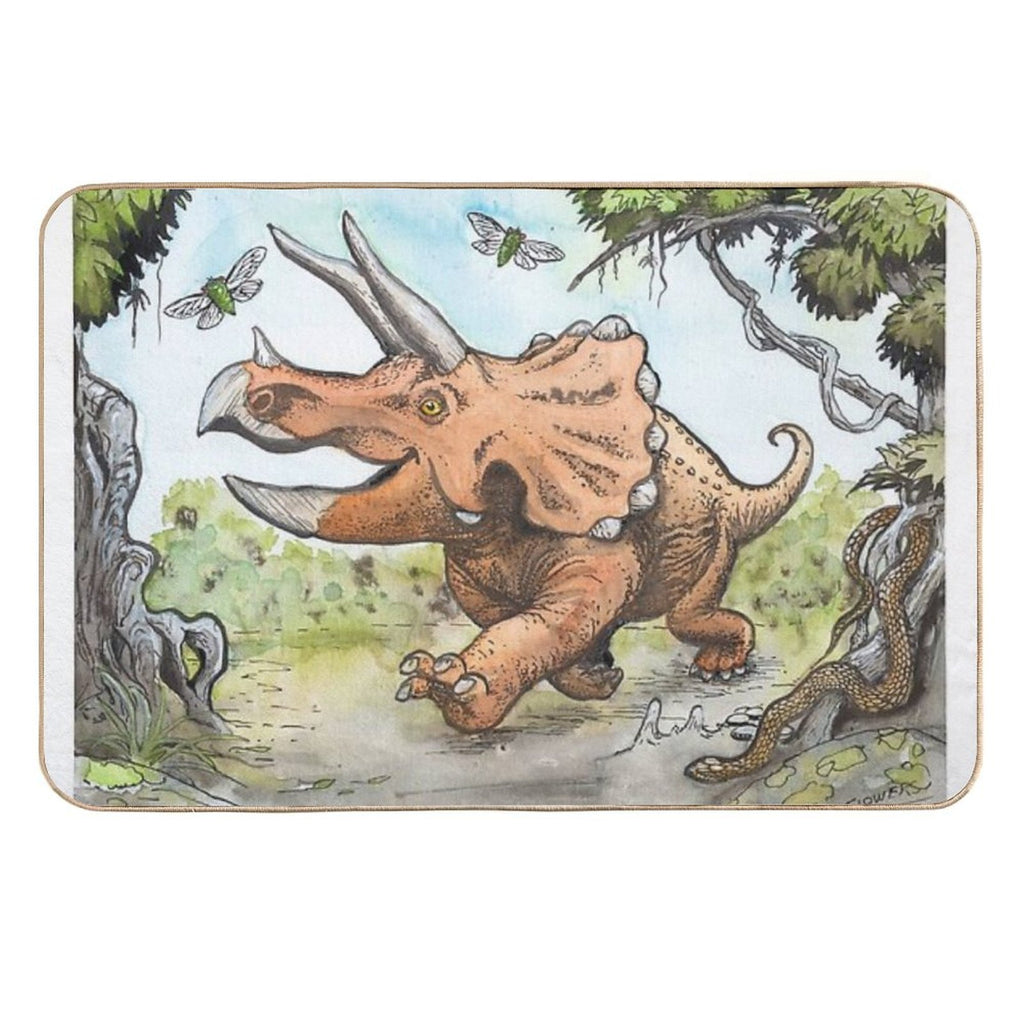 Happy Triceratops Durable Bath Mat