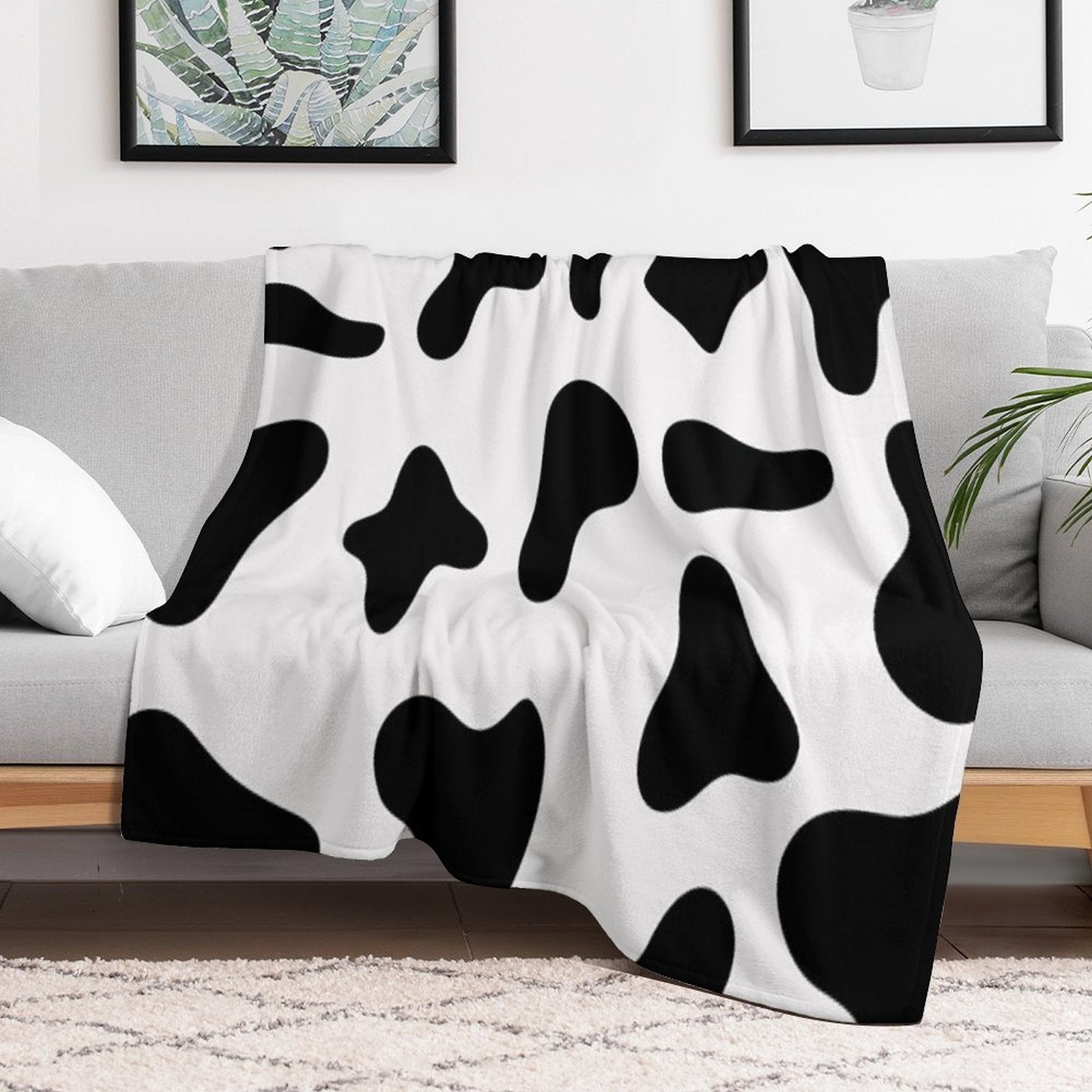 Black And White Compact Throw Blanket