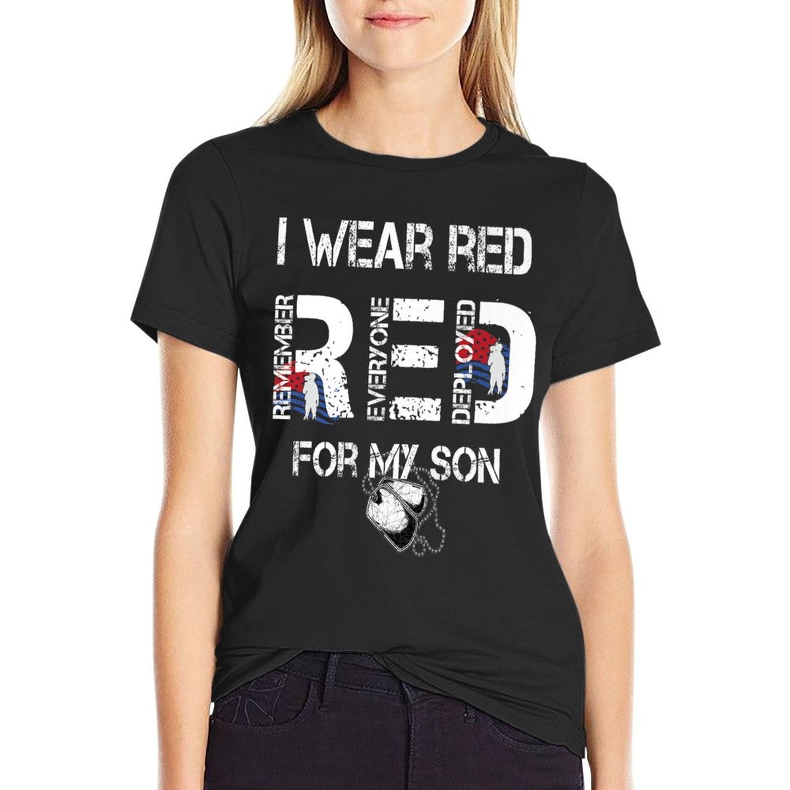 Red Friday Military Mom Womens I Wear Red For My Son  High-quality Stitching T-Shirt
