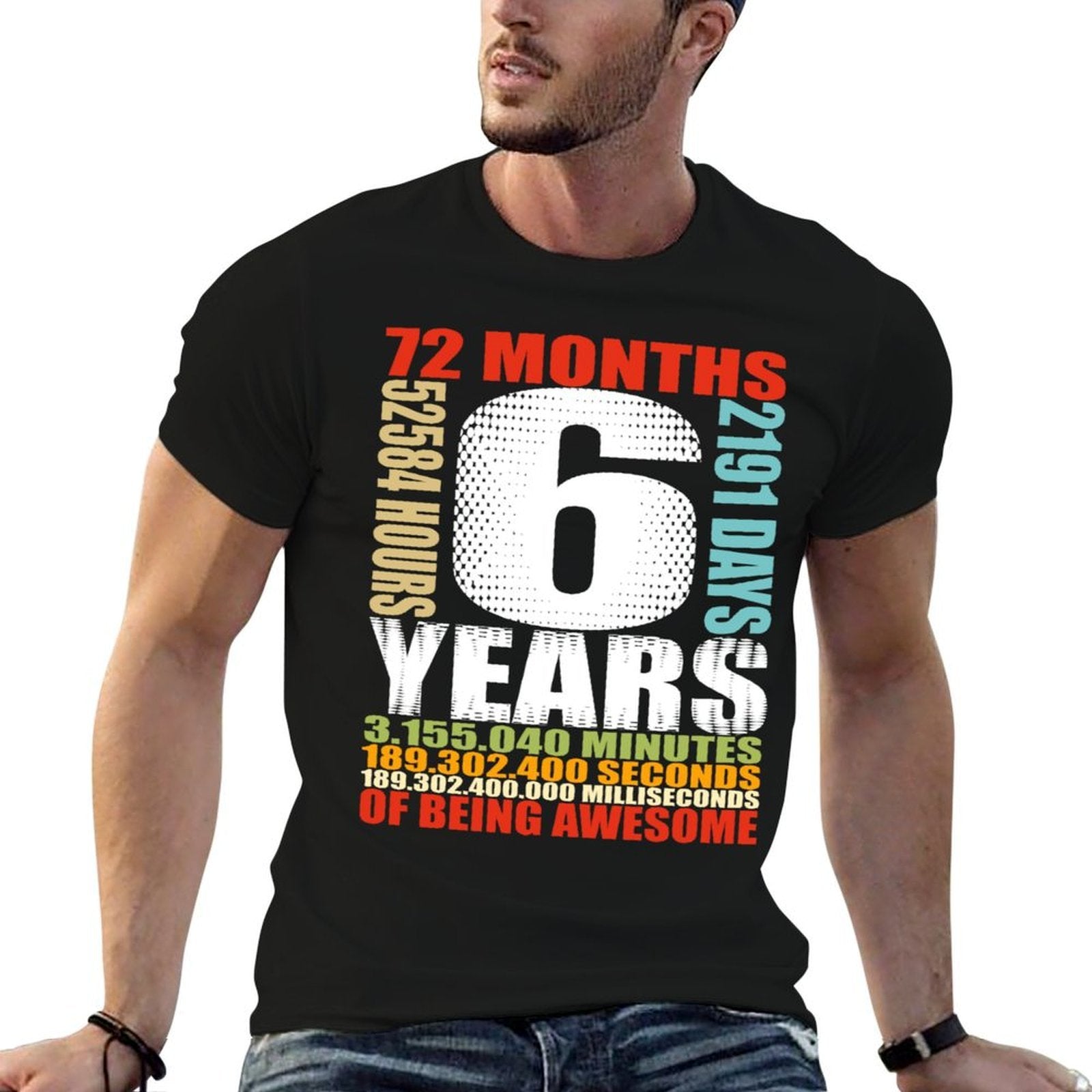 6th Birthday 6 Year Old Boys Girls Kids Party Being Awesome  Versatile T-Shirt