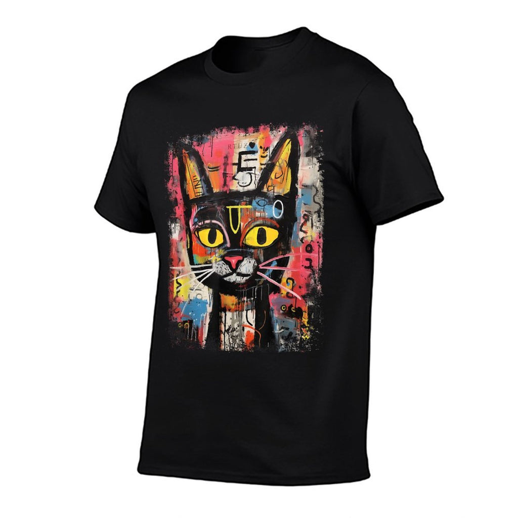 Abstract Cat Pop Art Graffiti Cat  High-quality Stitching T-Shirt