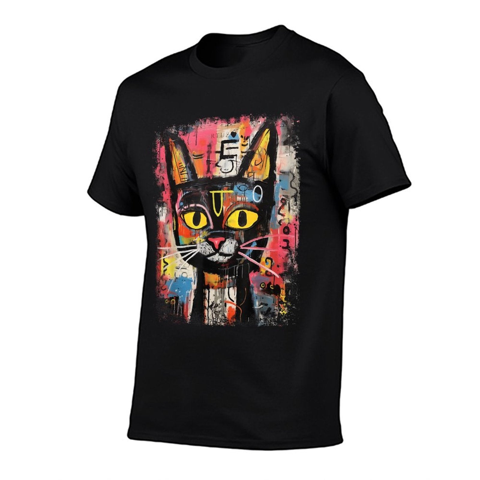 Abstract Cat Pop Art Graffiti Cat  High-quality Stitching T-Shirt