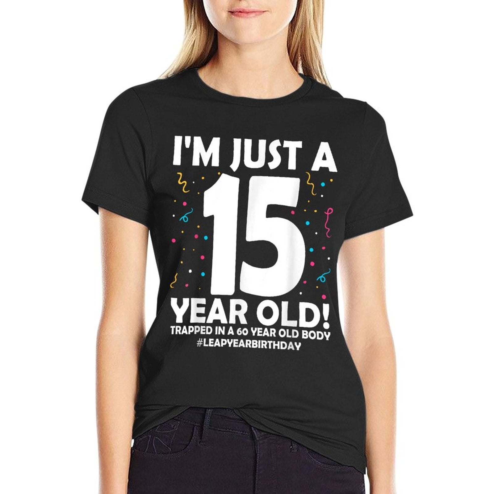 60 Years Old Birthday Leap Year 15 Dad Mom 60th Birthday  Slim-fit Cut T-Shirt