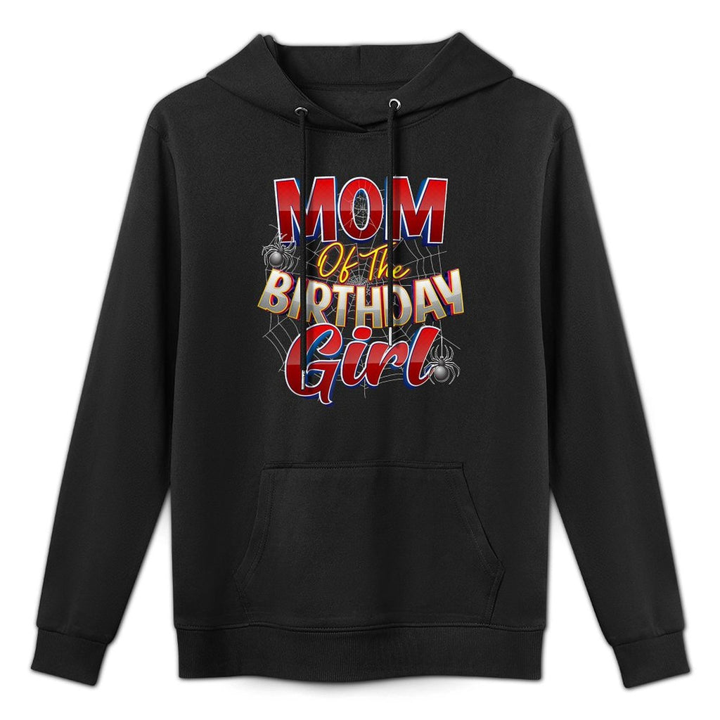 Spider Web Birthday Party Costume Mom of The Birthday Girl Cotton-Polyester Blend Hoodie