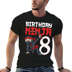 8th Birthday Ninja I'm 8 Years Old Bday Party Best Boy  Vintage-inspired T-Shirt