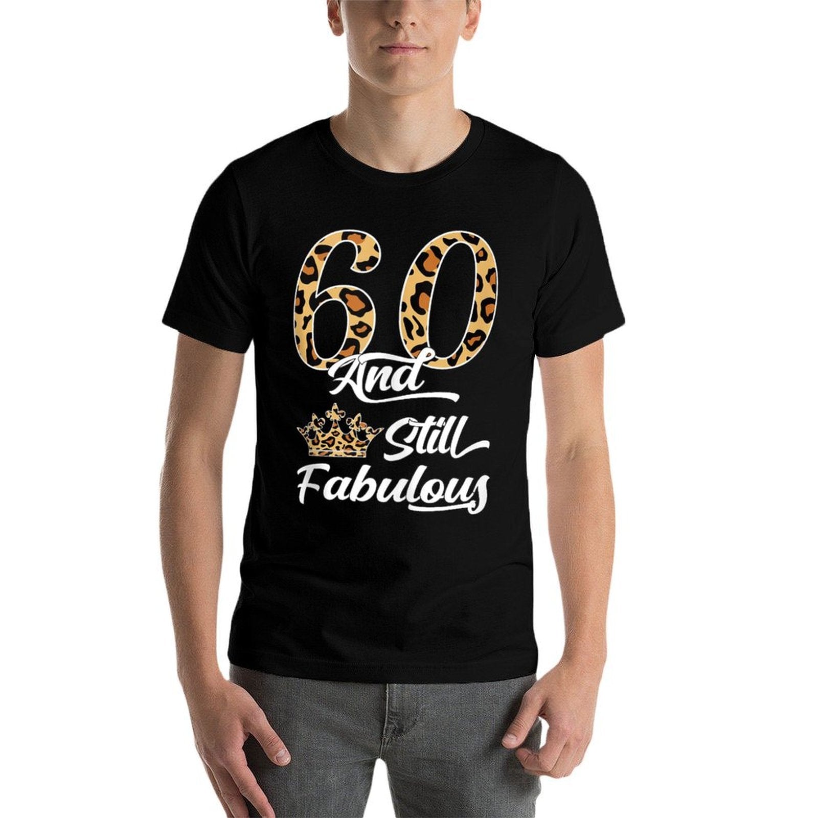60 & Fabulous Leopard Print Cool Women’s 60th Birthday  Stretchy T-Shirt
