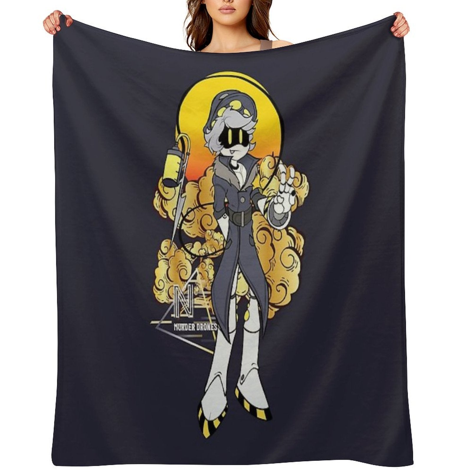 Murder Drones Retro Serial Designation N Shrink-resistant Throw Blanket