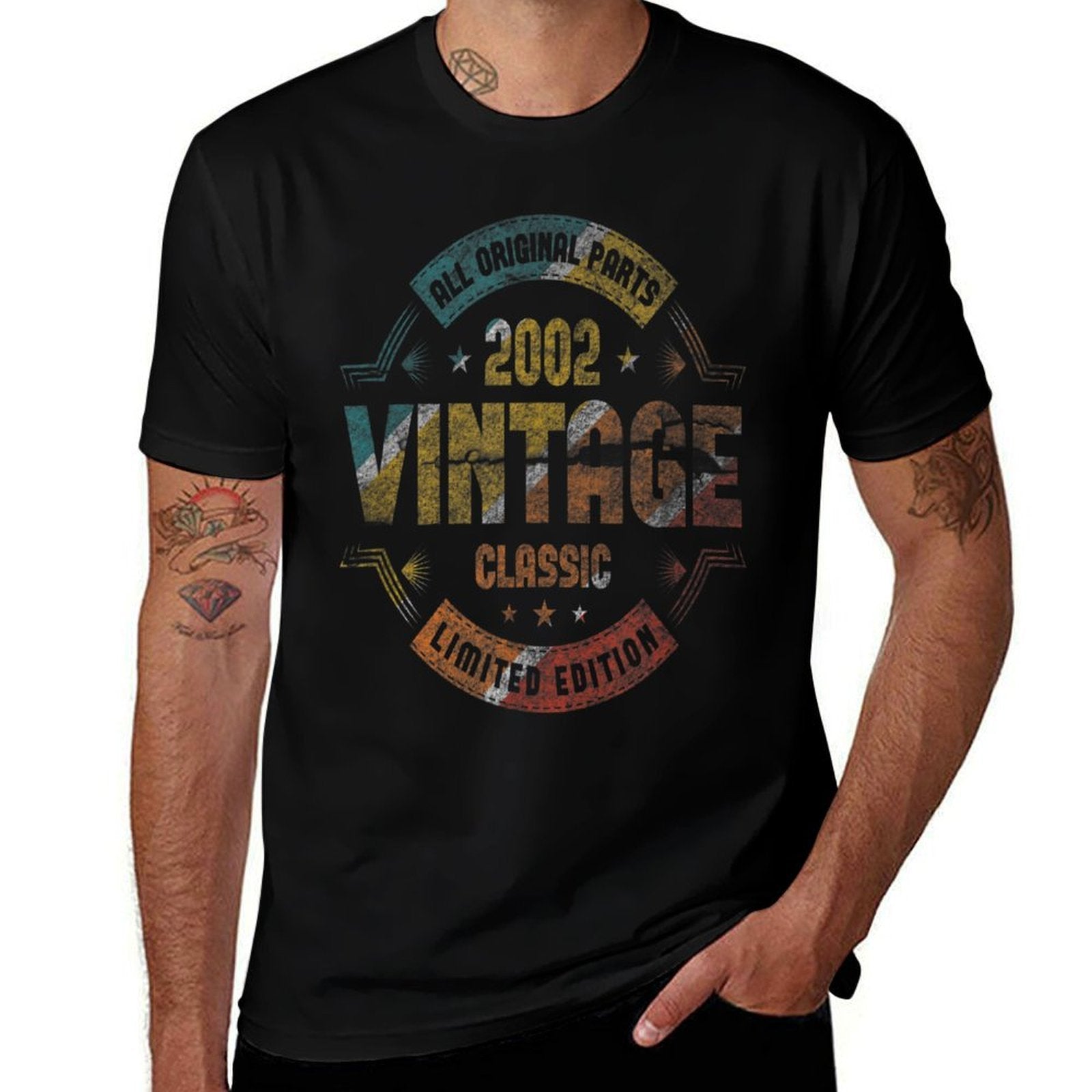 21st Birthday Retro Vintage Born In 2002 Birthday Comfortable T-Shirt