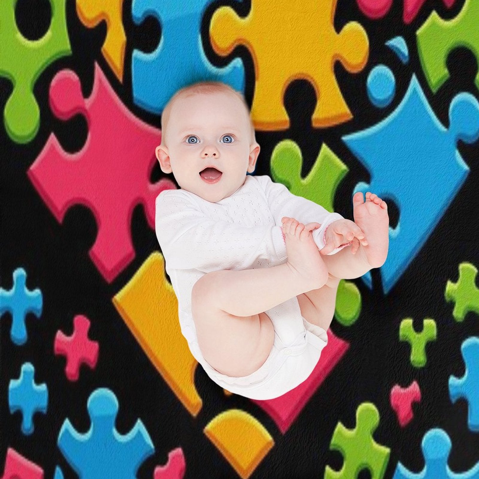 Autism Awareness Month ASD Neurodiversity Shrink-resistant Throw Blanket