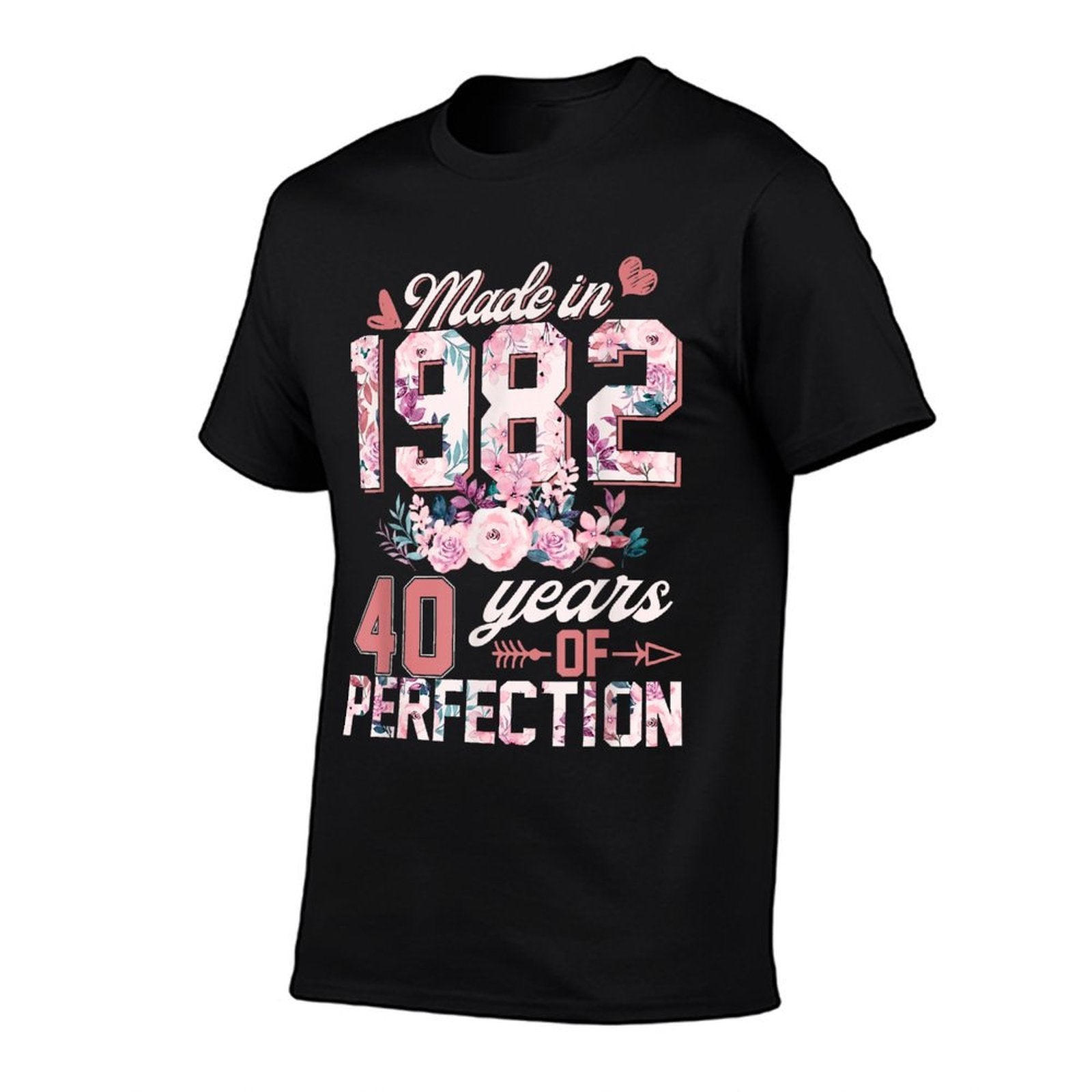 40 Year Old Gifts Women Born In 1982 Floral 40th Birthday  Odor-resistant T-Shirt