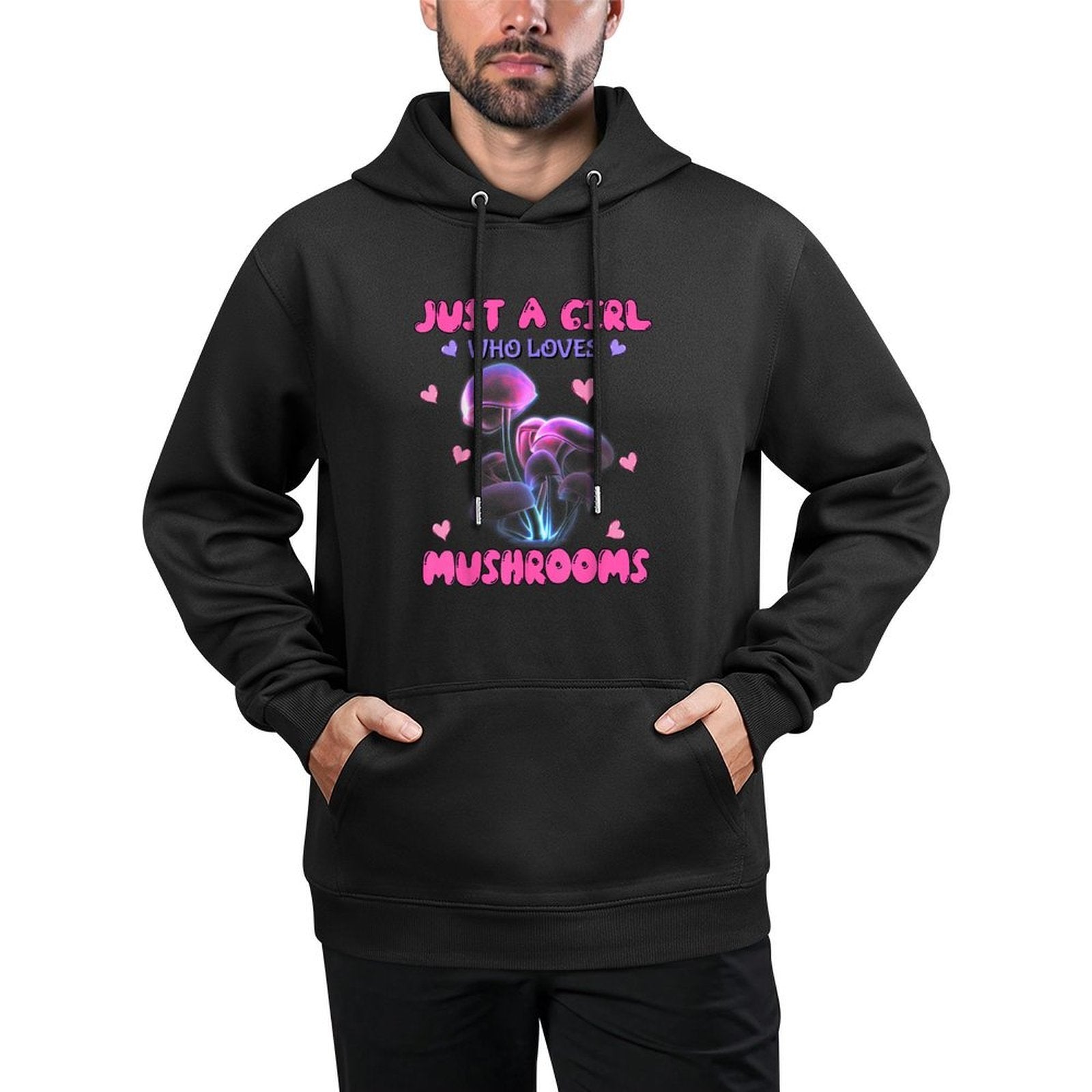 Funny Just A Girl Who Loves Mushrooms Neon Aesthetic Lovers Relaxed Fit Hoodie