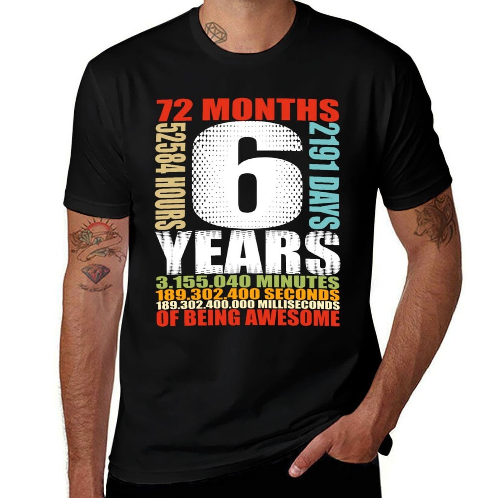 6th Birthday 6 Year Old Boys Girls Kids Party Being Awesome  Versatile T-Shirt