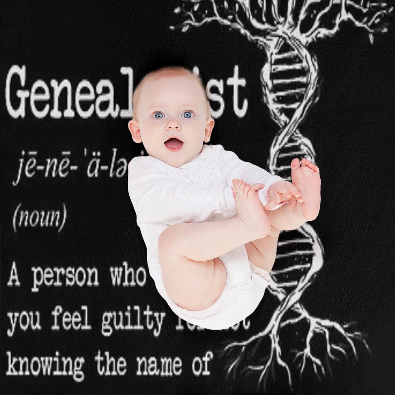 Funny Genealogist Definition Family Researcher History Tree Lineage Anti-pilling Throw Blanket