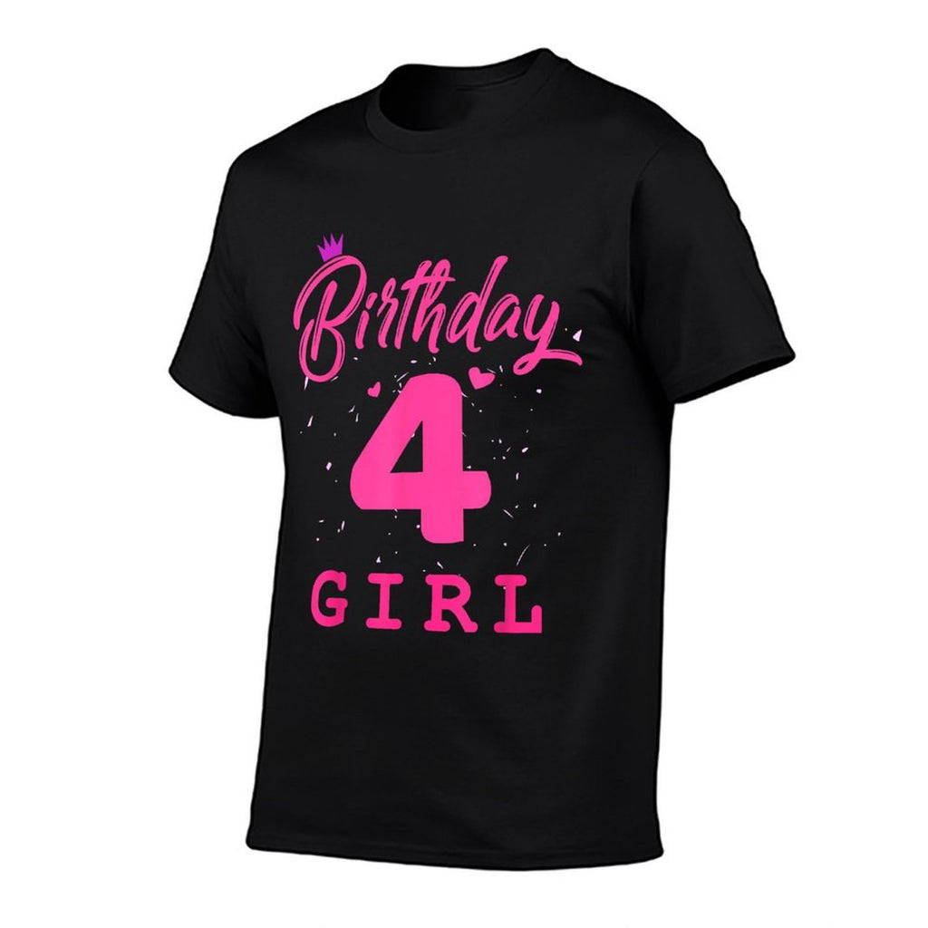 Happy Birthday , Girls 4th Party 4 Years Old Bday  Polyester Blend T-Shirt