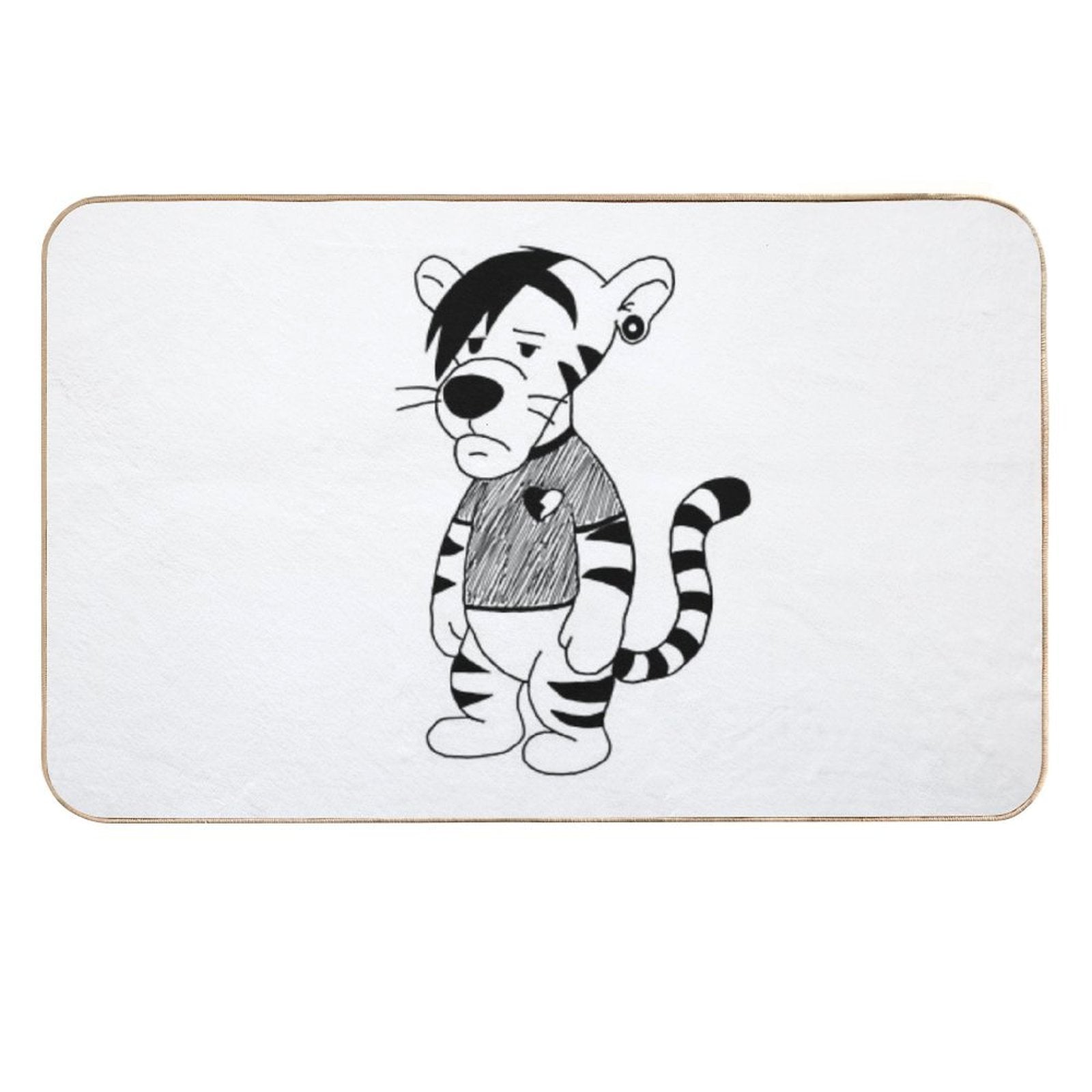 Emo Tiger  Repositionable Bath Mat