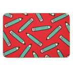 Pencil Power Red Pattern  Dirt-Trapping Bath Mat
