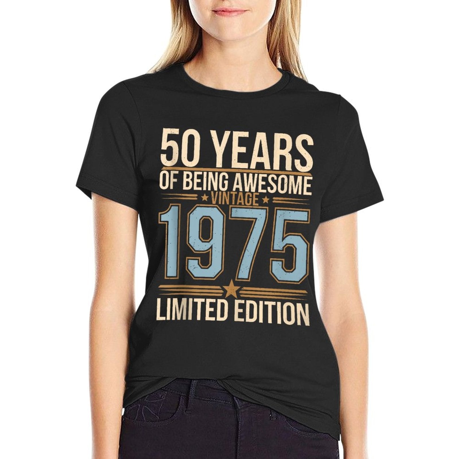 50 Year Birthday Decorations Men Gag 50yr 1975 50th Birthday  Wrinkle-resistant T-Shirt