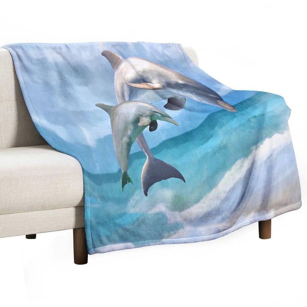 Playful Dolphins Comfort Throw Blanket