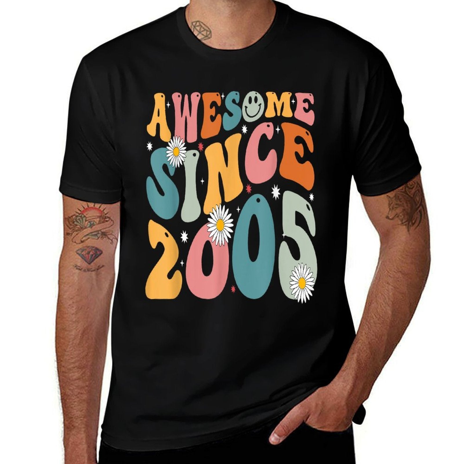 Awesome Since 2005 20th Birthday Retro Gifts Born In 2005  Tagless Design T-Shirt