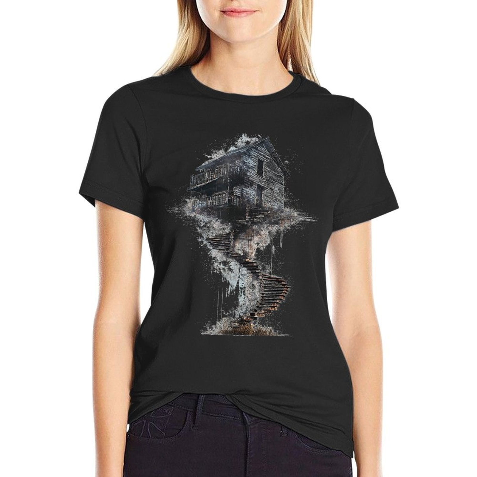 @rtY Art Painting Abstract Drawing DNA Graphic House  Breathable T-Shirt