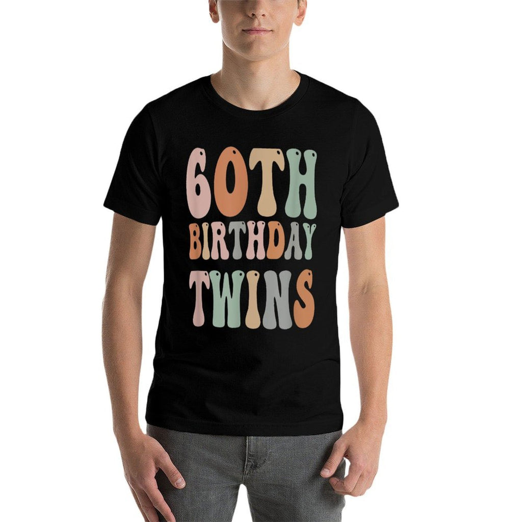 60th Birthday Twins 60 Years Old Twin Sibling Men Women Kids  Wrinkle-resistant T-Shirt