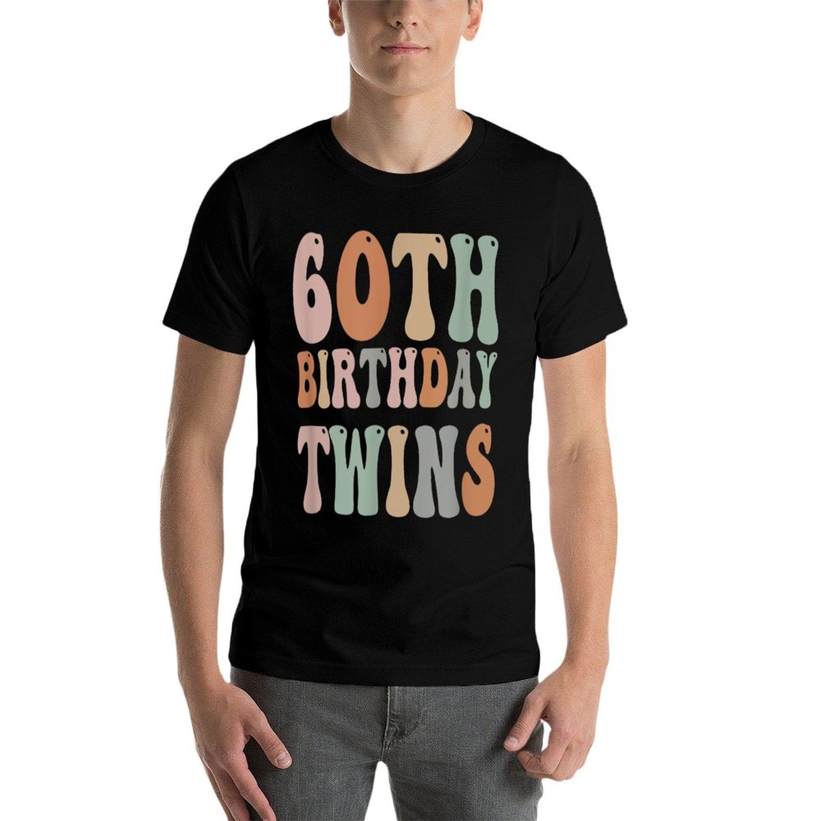 60th Birthday Twins 60 Years Old Twin Sibling Men Women Kids  Wrinkle-resistant T-Shirt