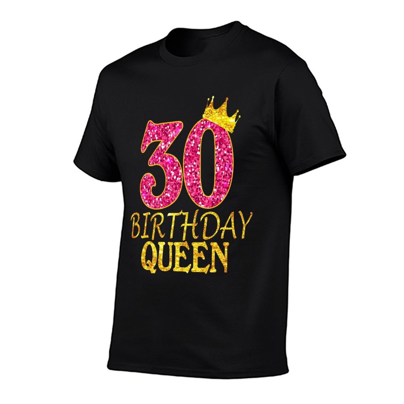 30 Years Old Birthday Queen Girl 30th Birthday Pink Premium  Ribbed Collar T-Shirt