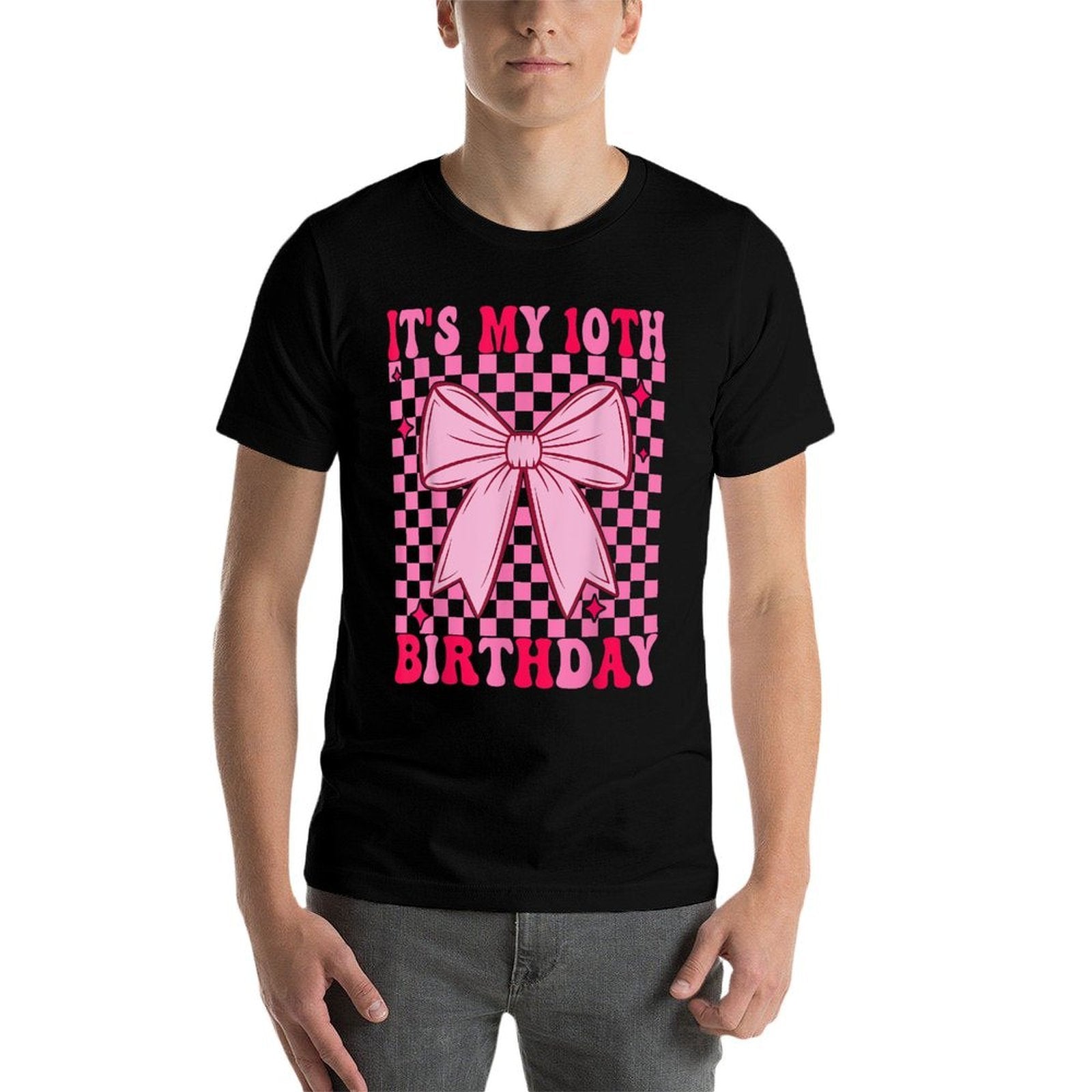 10th Coquette Themed Birthday Ten Year Old Girl Bow  Stretchy T-Shirt